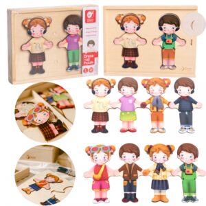 CHILDREN WOODEN CLOTHING GAME "DOLLS"