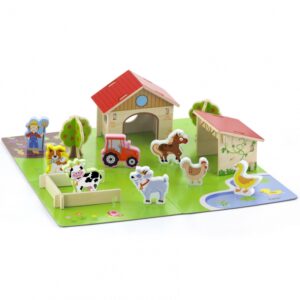CHILDREN WOODEN PLAY FARM SET