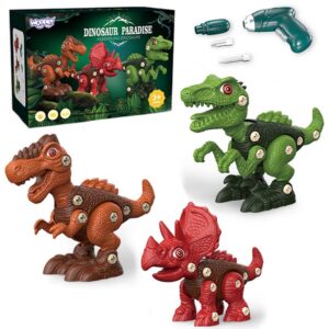 WOOPIE Dinosaurs kruvikeeraja komplekt 3 tk. Ehituskomplekt Puur Kruvikeeraja 89 tk.