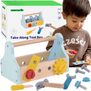 TOOKY TOY Puidust tööriistakastide komplekt 18 tk.