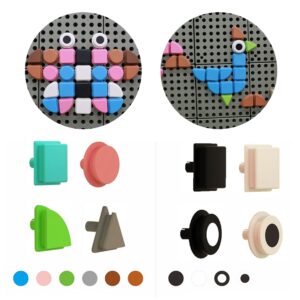 MASTERKIDZ Geomeetriliste kujundite kujuliste tihvtide komplekt, 64 tk, STEM-plaatidele