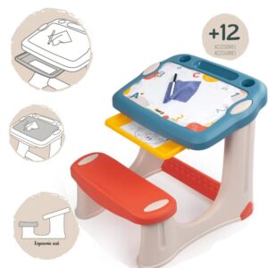 SMOBY laud koos joonistuslauaga laud koos pingiga + 12 tarvikut