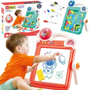 WOOPIE kahepoolne joonestuslaud Tetrise mäng 2in1 oranž