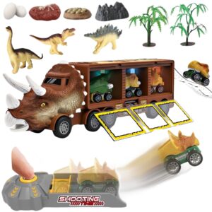 WOOPIE dinosauruste veoauto kanderaketi ja mänguautodega 15 tk.