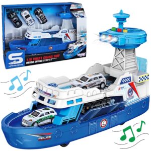 Interaktiivne politseipatrullpaat WOOPIE - Mõõtkava 1:16 + Autod 3 tk.