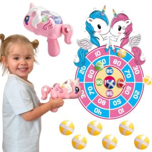 WOOPIE Velcro noolemängu arkaadmängukomplekt 2in1 kilbiheitja ükssarvik