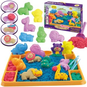 WOOPIE kineetiline liiv 1,2 kg Komplekt XL ZOO Vormidega laud