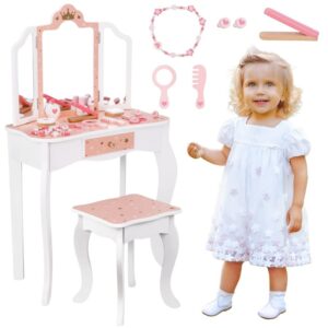 WOOPIE GREEN puidust tualettlaud peegli ja tarvikutega