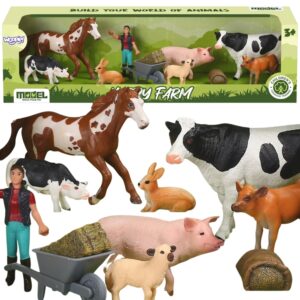 WOOPIE Animal Figurines Happy Farm 10 tk.