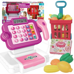 WOOPIE kassaaparaat koos tarvikute ja ostukorviga