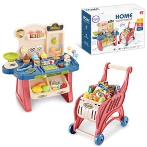 WOOPIE Shop Supermarket Ostukorv Jäätisega maiustused + 40 tarvikut