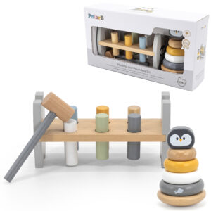 VIGA POLARB PUIDUST MONTESSORI MÄNGUKOMPLEKT PÜRAMIIDI JA HAAMRIMÄNGUGA